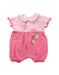 A Pink Short Sleeve Rompers from Chickeeduck in size 0-3M for girl. (Front View)