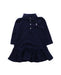 A Blue Long Sleeve Dresses from Ralph Lauren in size 6-12M for girl. (Front View)