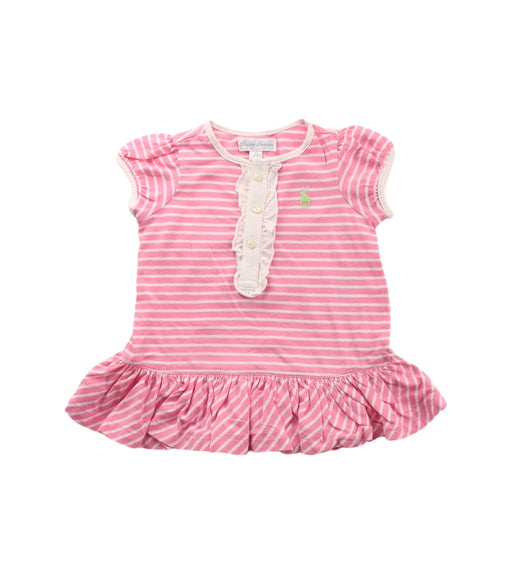 A Pink Short Sleeve Dresses from Ralph Lauren in size 0-3M for girl. (Front View)