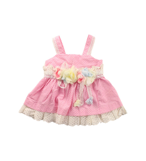 A Pink Sleeveless Dresses from Nicholas & Bears in size 3-6M for girl. (Front View)