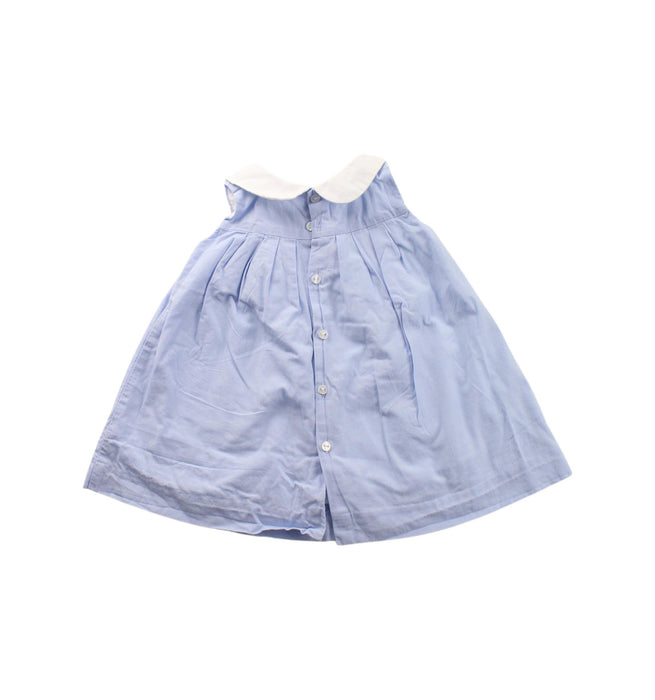 A Blue Sleeveless Dresses from Jacadi in size 3-6M for girl. (Back View)