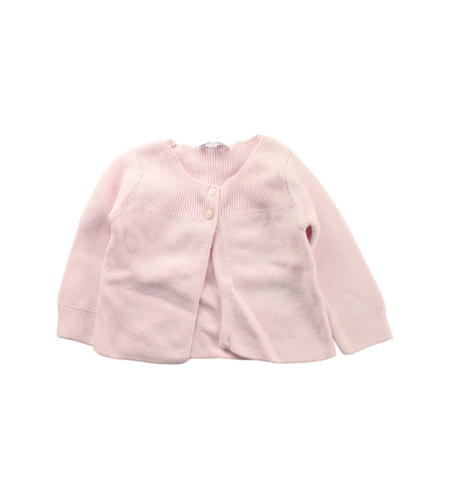A Pink Cardigans from Jacadi in size 6-12M for girl. (Front View)