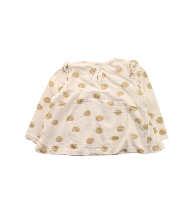 A Gold Long Sleeve Tops from Petit Bateau in size 6-12M for girl. (Back View)