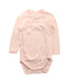 A Pink Long Sleeve Bodysuits from Petit Bateau in size 6-12M for girl. (Front View)