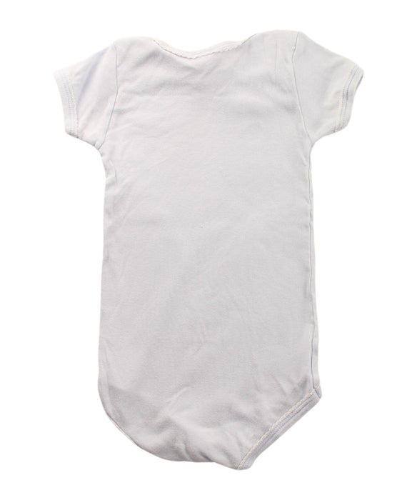 A Blue Short Sleeve Bodysuits from Petit Bateau in size 6-12M for girl. (Back View)