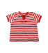 A Red Short Sleeve T Shirts from Petit Bateau in size 6-12M for girl. (Front View)