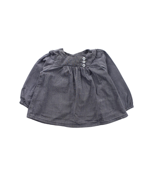 A Grey Long Sleeve Tops from Petit Bateau in size 3-6M for girl. (Front View)