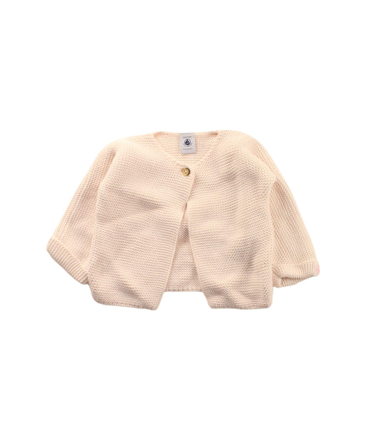 A White Cardigans from Petit Bateau in size 6-12M for girl. (Front View)
