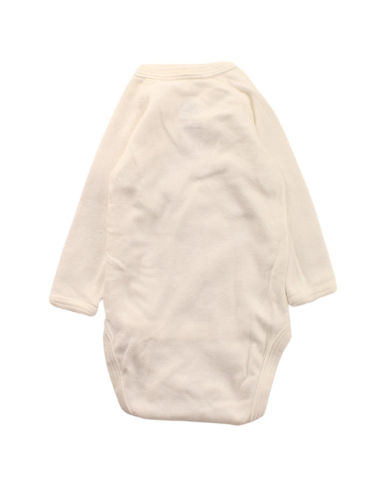 A White Long Sleeve Bodysuits from Petit Bateau in size 0-3M for neutral. (Back View)