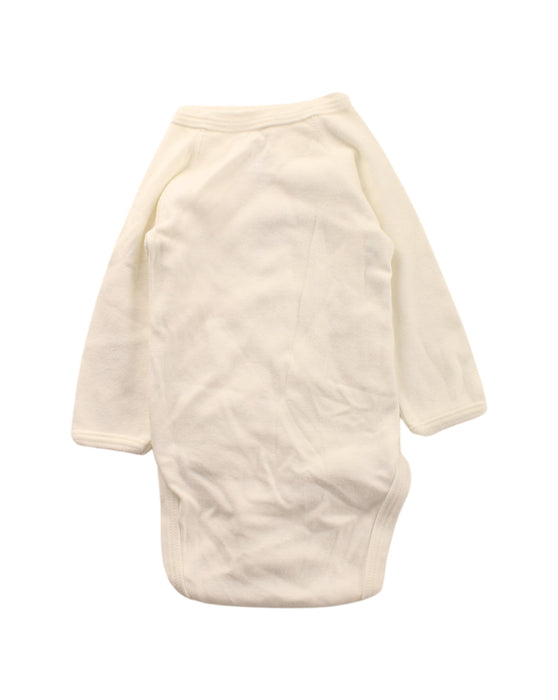 A White Long Sleeve Bodysuits from Petit Bateau in size 0-3M for girl. (Back View)