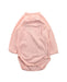 A Pink Long Sleeve Bodysuits from Petit Bateau in size 3-6M for girl. (Front View)