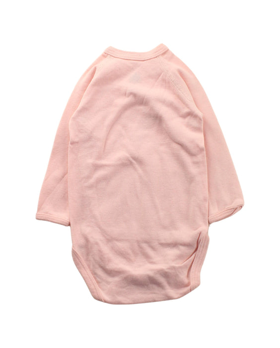 A Pink Long Sleeve Bodysuits from Petit Bateau in size 3-6M for girl. (Back View)
