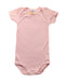 A Pink Short Sleeve Bodysuits from Petit Bateau in size 3-6M for girl. (Front View)