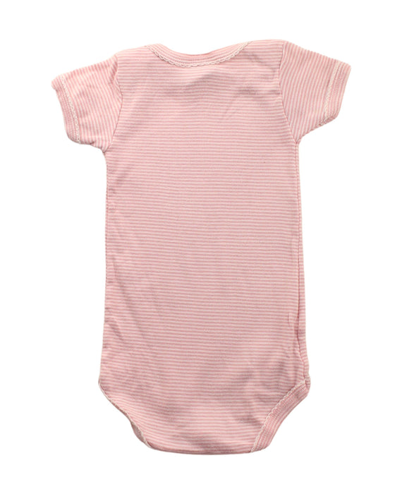 A Pink Short Sleeve Bodysuits from Petit Bateau in size 3-6M for girl. (Back View)
