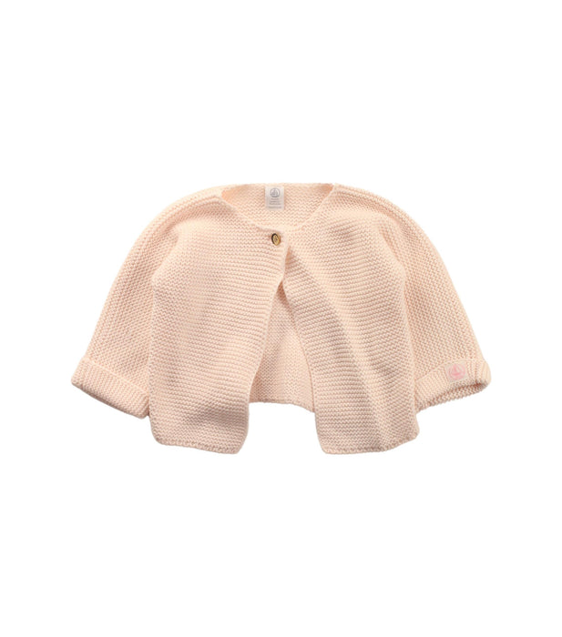 A Beige Cardigans from Petit Bateau in size 3-6M for girl. (Front View)