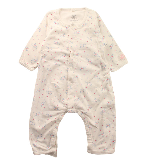 A White Long Sleeve Jumpsuits from Petit Bateau in size 0-3M for girl. (Front View)