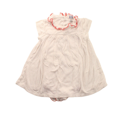 A White Short Sleeve Bodysuits from Petit Bateau in size 12-18M for girl. (Front View)