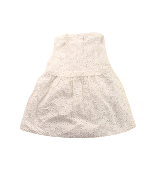 A White Sleeveless Dresses from The Little White Company in size 0-3M for girl. (Front View)