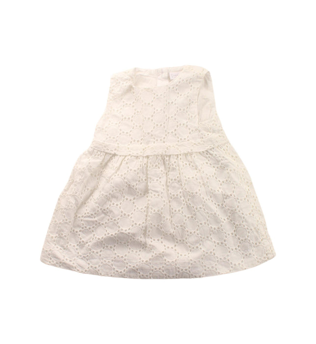 A White Sleeveless Dresses from The Little White Company in size 0-3M for girl. (Front View)