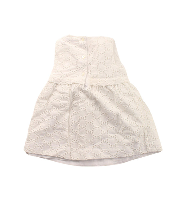 A White Sleeveless Dresses from The Little White Company in size 0-3M for girl. (Back View)