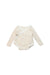 A Ivory Long Sleeve Bodysuits from Natures Purest in size 0-3M for neutral. (Front View)