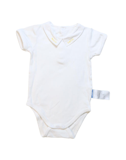 A White Short Sleeve Bodysuits from Jacadi in size 6-12M for neutral. (Front View)