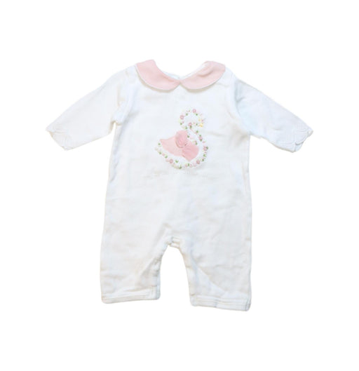 A White Long Sleeve Jumpsuits from Chickeeduck in size 0-3M for girl. (Front View)