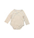 A Beige Long Sleeve Bodysuits from Natures Purest in size 3-6M for neutral. (Front View)
