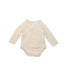 A Beige Long Sleeve Bodysuits from Natures Purest in size 3-6M for neutral. (Back View)