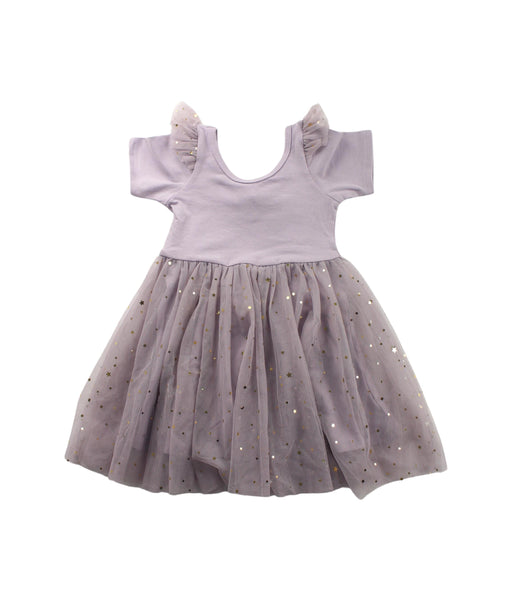 A Grey Short Sleeve Dresses from EleStory in size 2T for girl. (Front View)