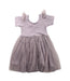 A Grey Short Sleeve Dresses from EleStory in size 2T for girl. (Back View)