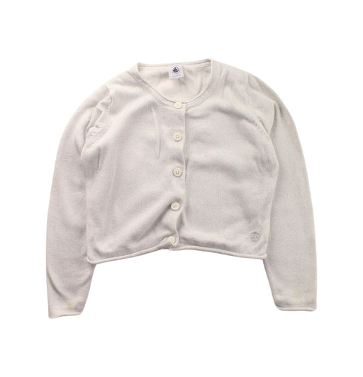A White Cardigans from Petit Bateau in size 5T for neutral. (Front View)
