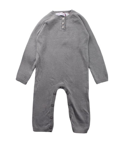 A Grey Long Sleeve Jumpsuits from Little Mercerie in size 3-6M for neutral. (Front View)