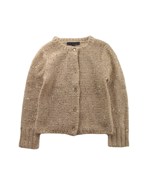 A Gold Cardigans from Velveteen in size 4T for girl. (Front View)