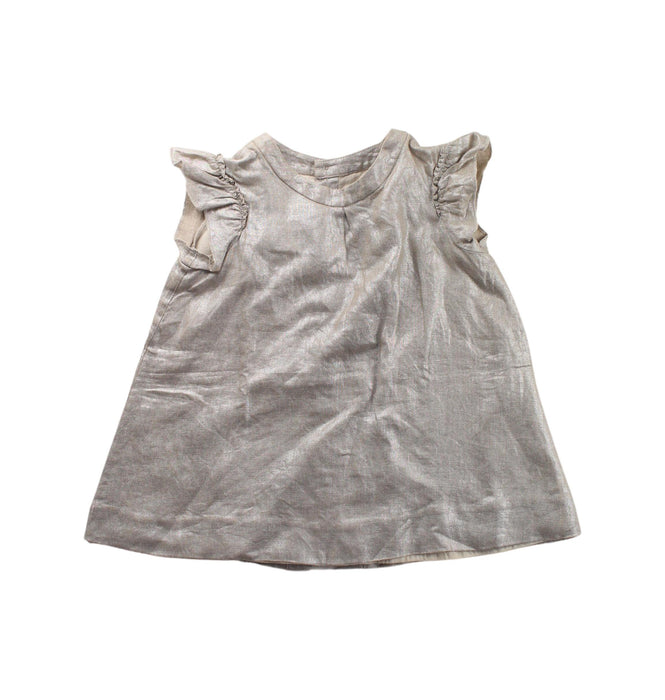 A Gold Sleeveless Dresses from Bonpoint in size 6-12M for girl. (Front View)