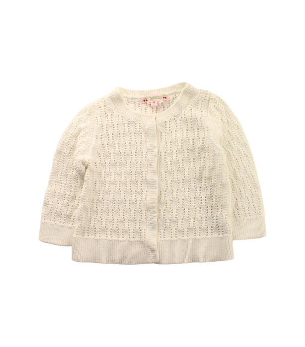A Beige Cardigans from Bonpoint in size 4T for girl. (Front View)