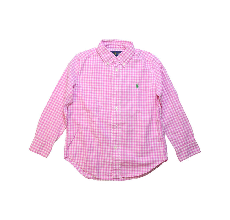 A Pink Long Sleeve Shirts from Ralph Lauren in size 5T for boy. (Front View)