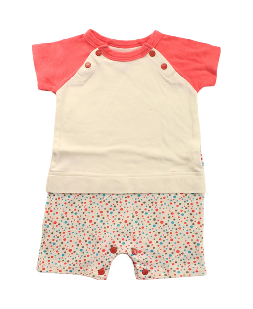 A White Short Sleeve Rompers from TinyBitz in size 3-6M for boy. (Front View)