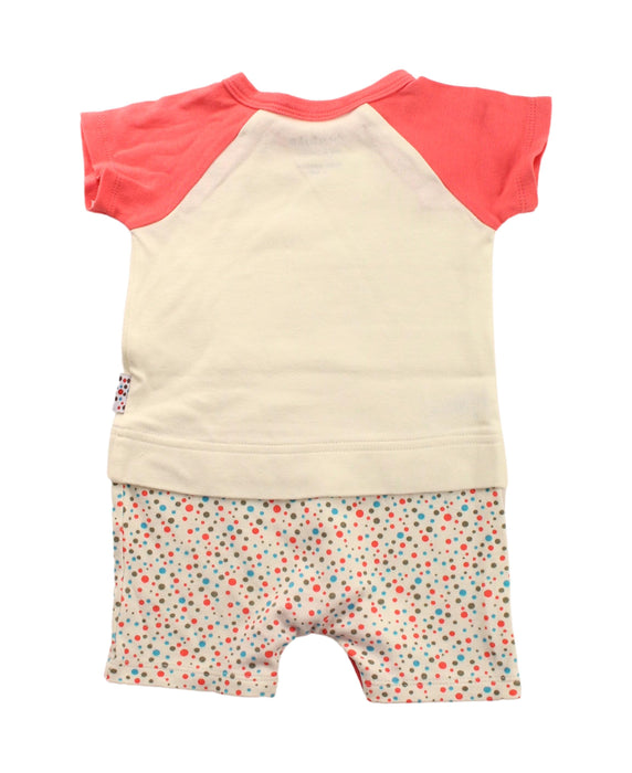 A White Short Sleeve Rompers from TinyBitz in size 3-6M for boy. (Back View)