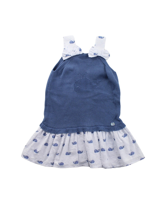 A Blue Sleeveless Dresses from Paz Rodriguez in size 12-18M for girl. (Front View)