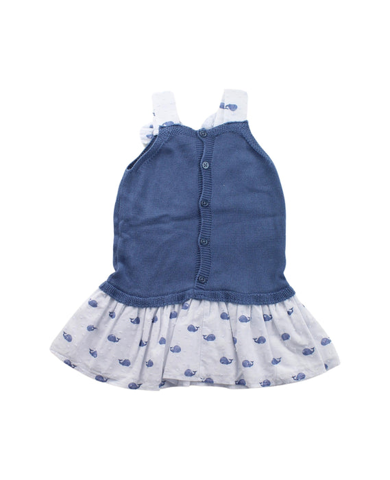 A Blue Sleeveless Dresses from Paz Rodriguez in size 12-18M for girl. (Back View)