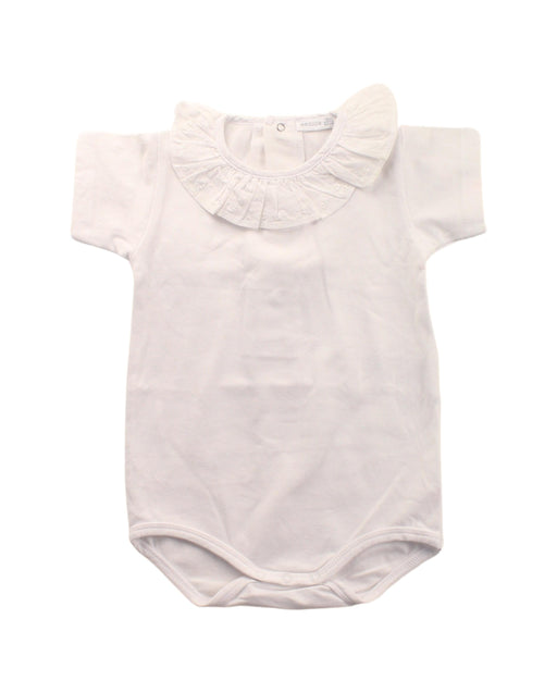 A White Short Sleeve Bodysuits from Wedoble in size 12-18M for girl. (Front View)