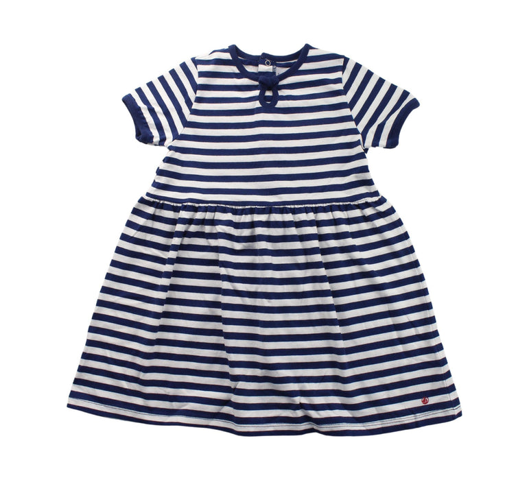 A Blue Short Sleeve Dresses from Petit Bateau in size 3T for girl. (Front View)