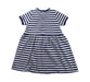 A Blue Short Sleeve Dresses from Petit Bateau in size 3T for girl. (Back View)