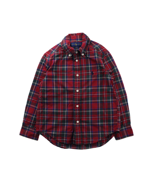 A Red Long Sleeve Shirts from Ralph Lauren in size 4T for boy. (Front View)
