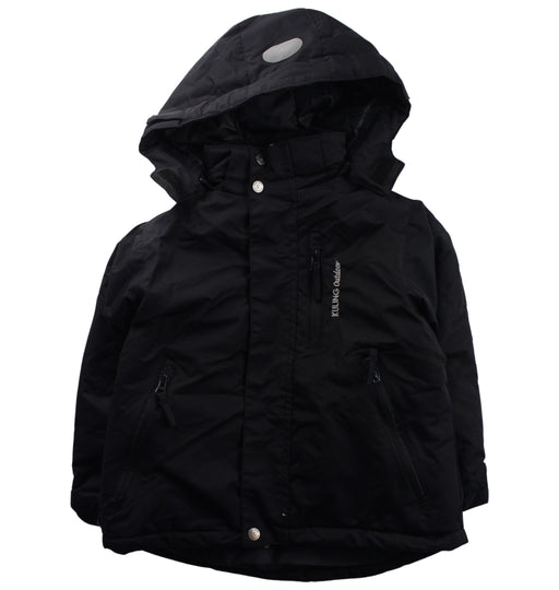 A Black Ski Jackets from Kuling in size 5T for boy. (Front View)