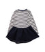 A Blue Long Sleeve Dresses from Petit Bateau in size 6T for girl. (Front View)