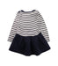 A Blue Long Sleeve Dresses from Petit Bateau in size 6T for girl. (Back View)