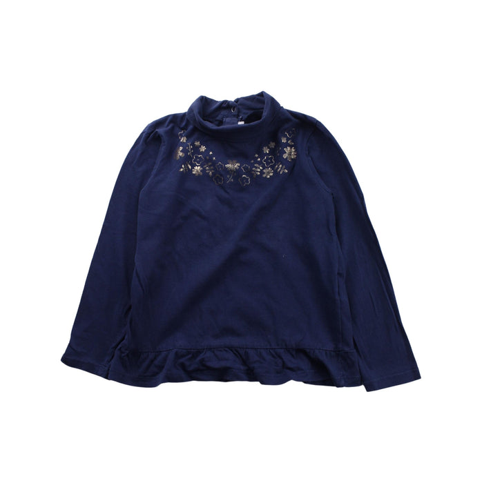 A Blue Long Sleeve Tops from Cadet Rousselle in size 5T for girl. (Front View)
