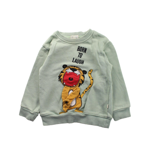 A Green Crewneck Sweatshirts from Felix & Mina in size 3T for neutral. (Front View)